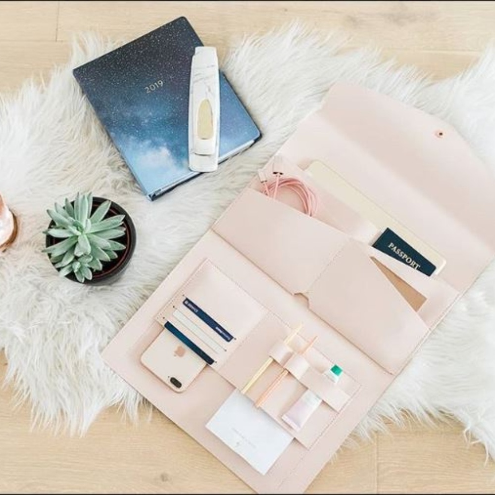 Megan Portfolio Clutch Glass Ladder & Co, Blush.